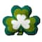 Glitzhome® 14" St. Patrick's Hooked Shamrock-Shaped Pillow
